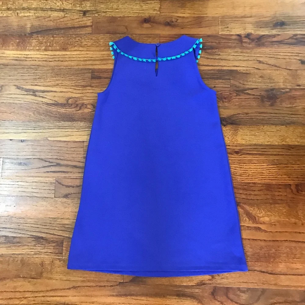 Girls Gymboree Blue & Teal Green Dress Size Medium 8 - 10 Cotton Polyester Spand